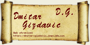 Dmitar Gizdavić vizit kartica